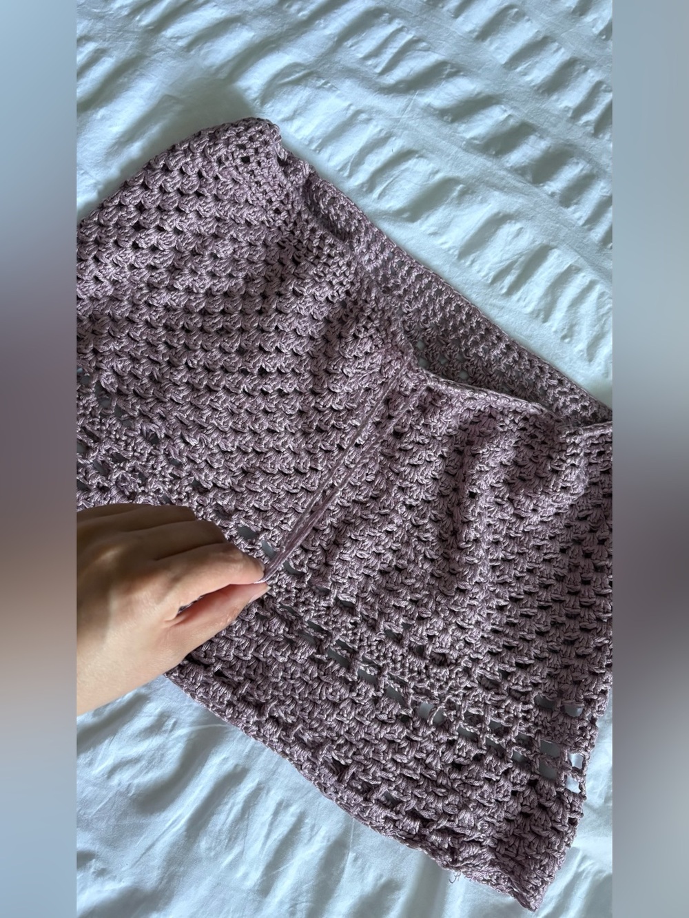 Lilac Hand-Made Crochet Skirt